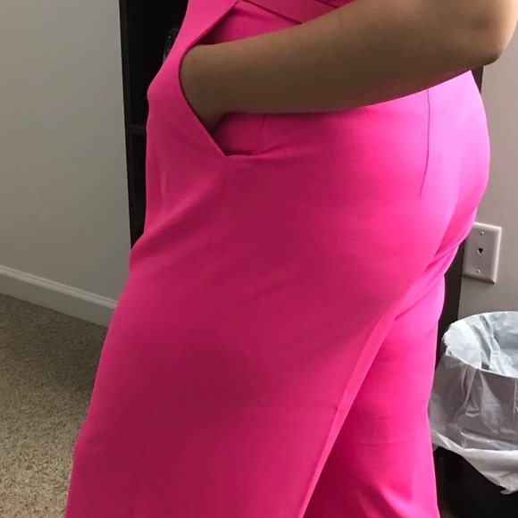 Express Hot Pink Strapless Jumpsuit - Picture 2 of 10